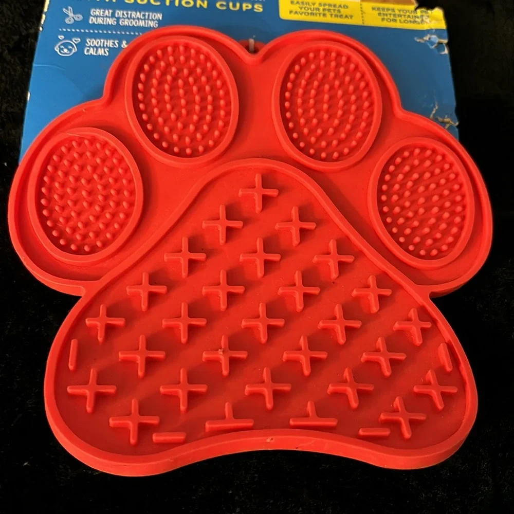 NIP Bark Supply Co. Paw Print Pet Lick Mat Suction Cups & Rosie & Rex Dog Toy S